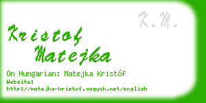 kristof matejka business card